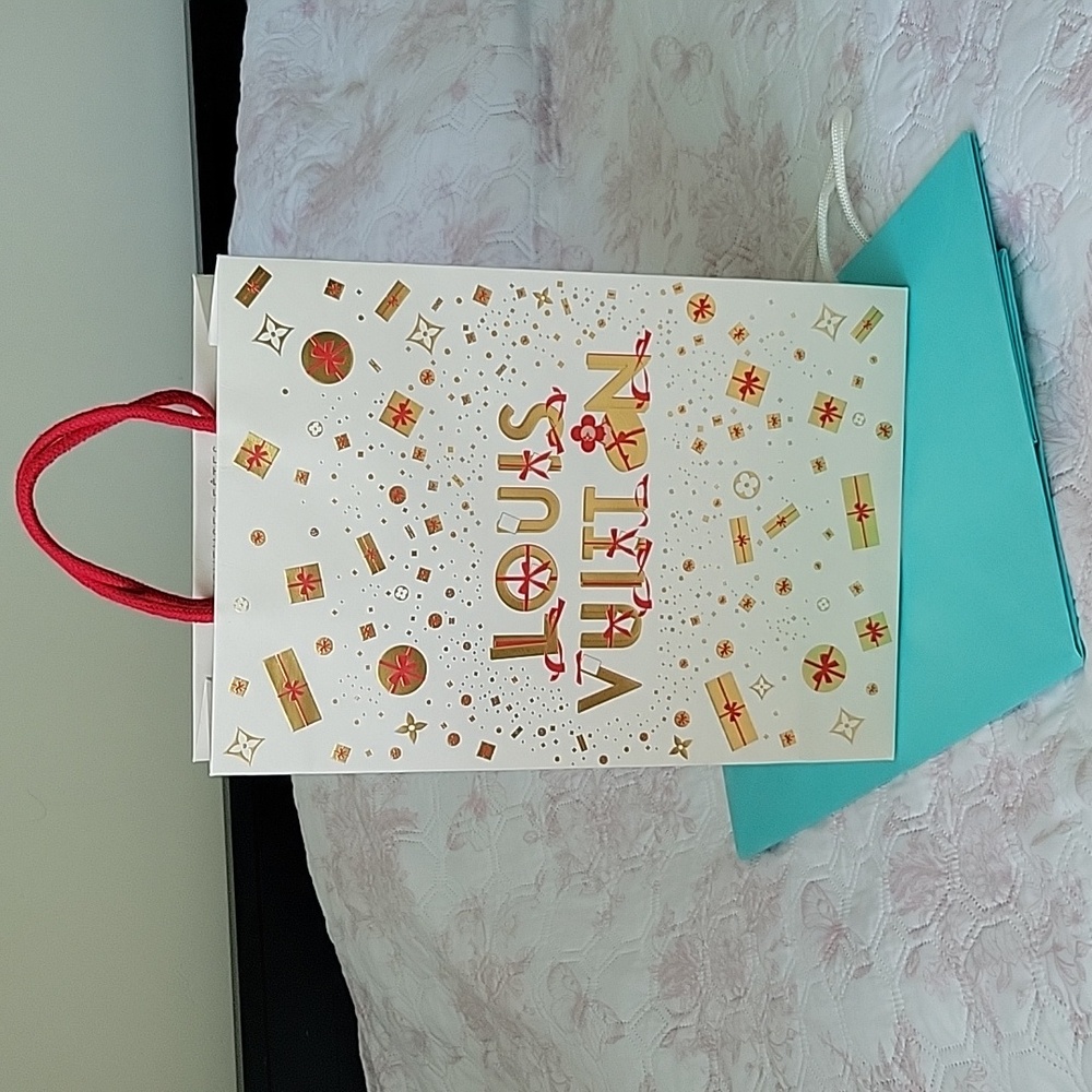 Louis Vuitton Cream Bag with Red and Gold Details